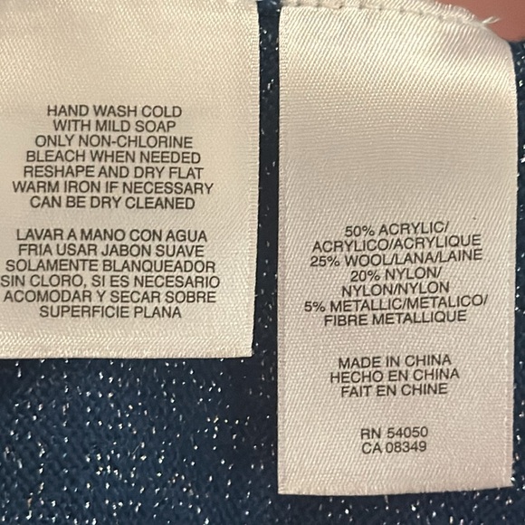 Anne Klein Blue pleated front cardigan / Size M / NWT / L-5 - Picture 10 of 10